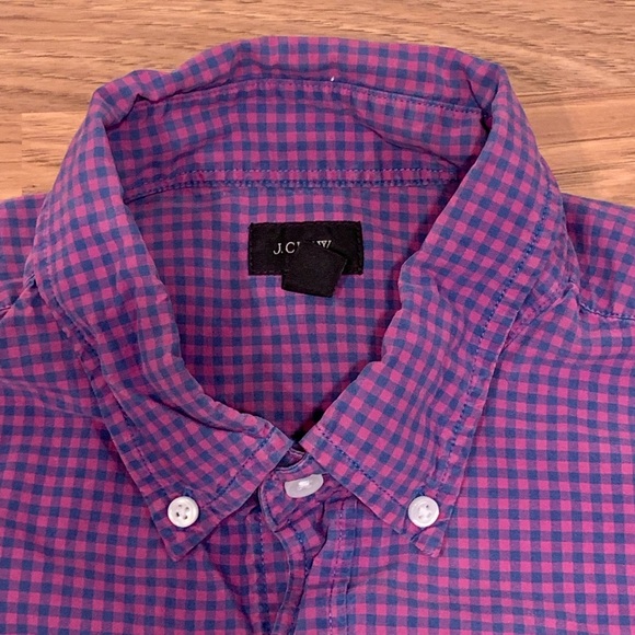 J. Crew Purple Plaid Long Sleeve Dress Shirt Sz M - Picture 5 of 5